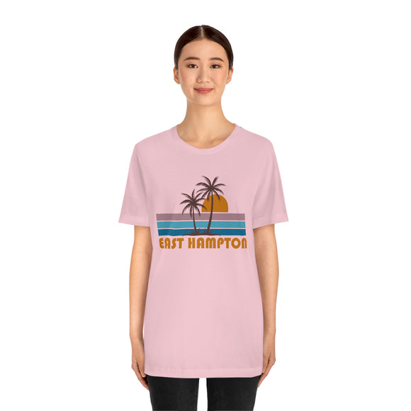 East Hampton, New York T-Shirt - Retro Palm Tree Unisex East Hampton Shirt