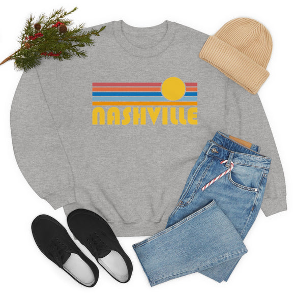 Nashville, Tennessee Sweatshirt - Retro Sunrise Unisex