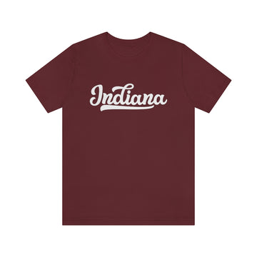Buy maroon Indiana T-Shirt - Hand Lettered Unisex Indiana Shirt