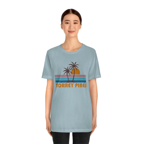 Torrey Pines, California T-Shirt - Retro Palm Tree Unisex Torrey Pines Shirt