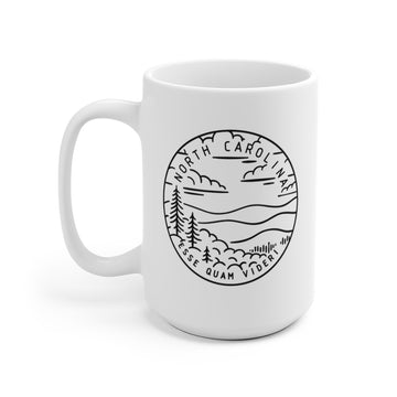 North Carolina Mug - State Design White Ceramic North Carolina Mug (11oz & 15oz)