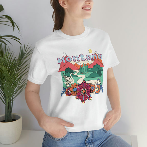 Montana Shirt, Montana Retro T-Shirt, Hippie Style Montana tee, Montana Mountain Shirt