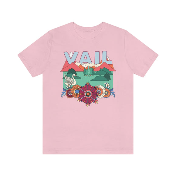 Vail T-Shirt - Retro Mountain / Hippie Style Vail, Colorado Shirt