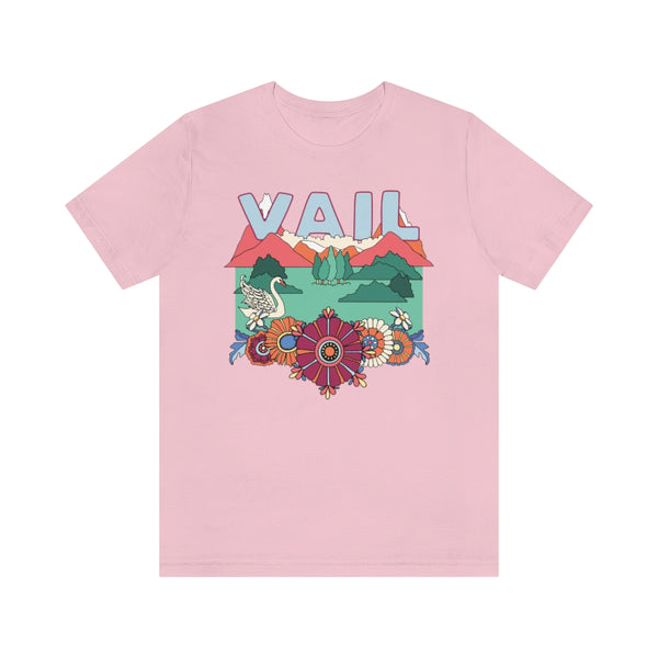 Vail T-Shirt - Retro Mountain / Hippie Style Vail, Colorado Shirt