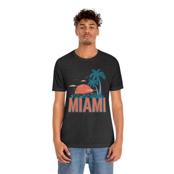 Miami, Florida T-Shirt - Retro Palm Tree & Beach Unisex Miami Shirt