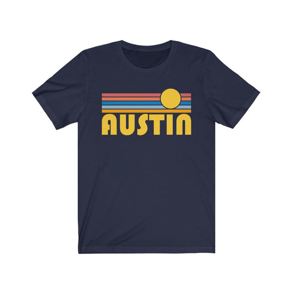 Austin, Texas T-Shirt - Retro Sunrise Adult Unisex Austin T Shirt