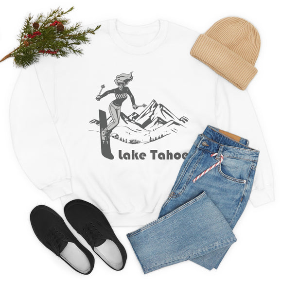 Lake Tahoe, California Sweatshirt - Vintage Style Ski Unisex