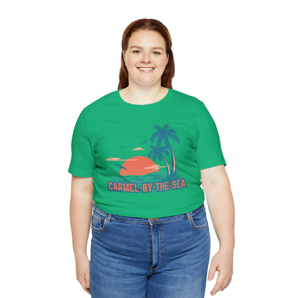 Carmel-by-the-Sea, California T-Shirt - Retro Palm Tree & Beach Unisex Carmel-by-the-Sea Shirt