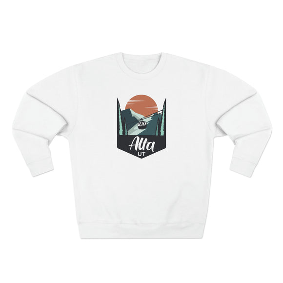 Premium Alta, Utah Crewneck Sweatshirt - Retro Unisex Sweatshirt