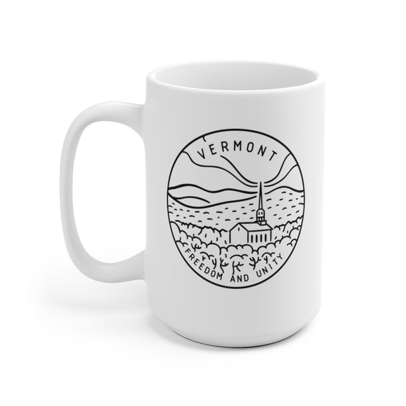 Vermont Mug - State Design White Ceramic Vermont Mug (11oz & 15oz)