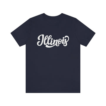 Buy navy Illinois T-Shirt - Hand Lettered Unisex Illinois Shirt