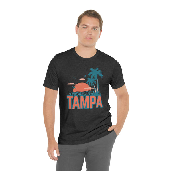 Tampa, Florida T-Shirt - Retro Palm Tree & Beach Unisex Tampa Shirt