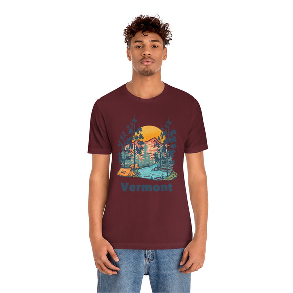 Vermont T-Shirt - Mountain Illustration Unisex Vermont Shirt