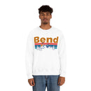 Bend, Oregon Crewneck Sweatshirt - Mountain & Birds Unisex-3