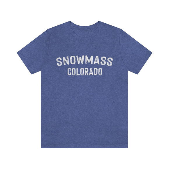 Snowmass, Colorado Shirt - Paint Text Unisex Snowmass T-Shirt
