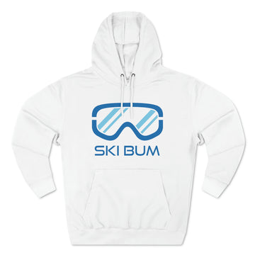 Buy white Premium Ski Bum Hoodie - Retro Unisex Sweatshirt - Ski Goggles