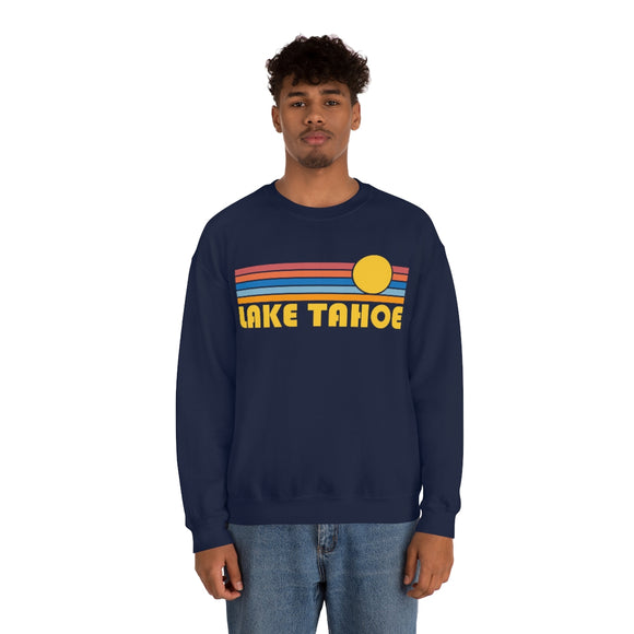 Lake Tahoe, California Sweatshirt - Retro Sunrise Unisex