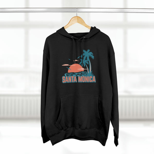 Premium Santa Monica, California Hoodie - Palm Tree Unisex Sweatshirt