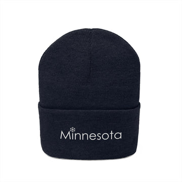 Minnesota Knit Beanie - Adult Embroidered Snowflake Minnesota Knit Hat - 0