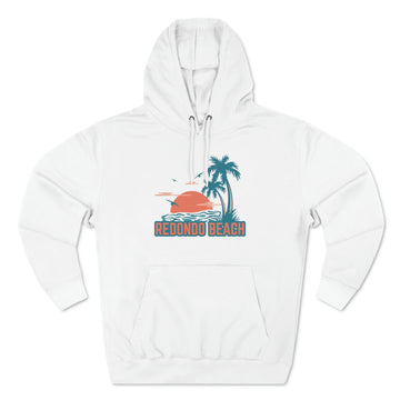 Buy white Premium Redondo Beach, California Hoodie - Palm Tree Unisex Sweatshirt