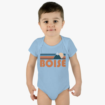 Boise Baby Bodysuit - Retro Mountain Boise, Idaho Baby Bodysuit - 0