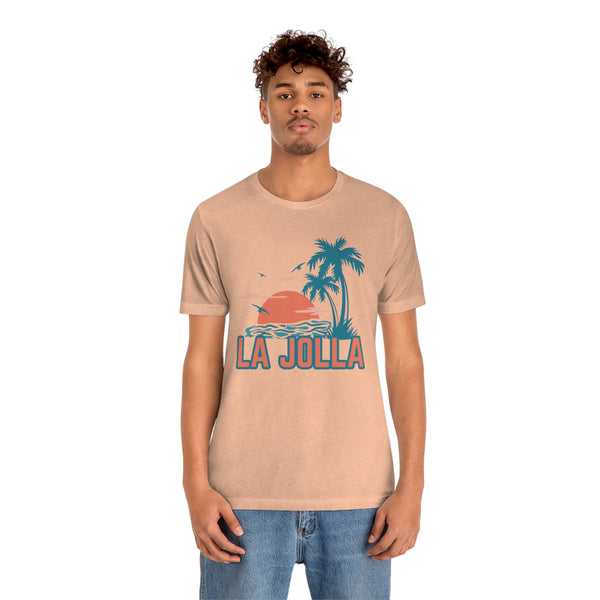 La Jolla, California T-Shirt - Retro Palm Tree & Beach Unisex La Jolla Shirt
