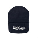 Michigan Beanie - Adult Hand Lettered Embroidered Michigan Knit Hat-10