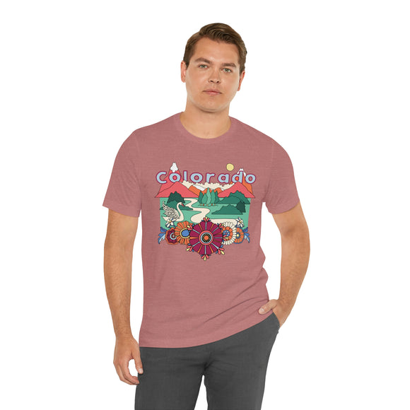 Colorado Shirt, Colorado Retro T-Shirt, Hippie Style Colorado tee, Colorado Mountain Shirt