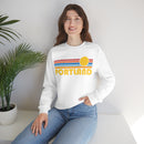 Portland, Oregon Sweatshirt - Retro Sunrise Unisex-6