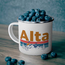 Alta, Utah Camp Mug - Mountain Sunset Enamel Campfire Alta Mug-1