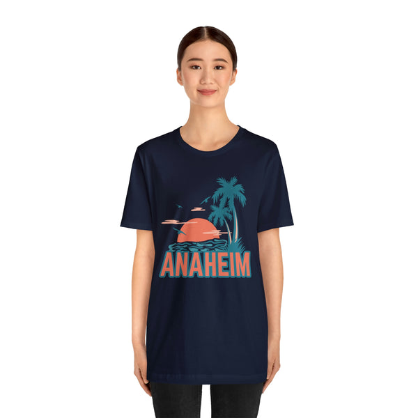 Anaheim, California T-Shirt - Retro Palm Tree & Beach Unisex Anaheim Shirt