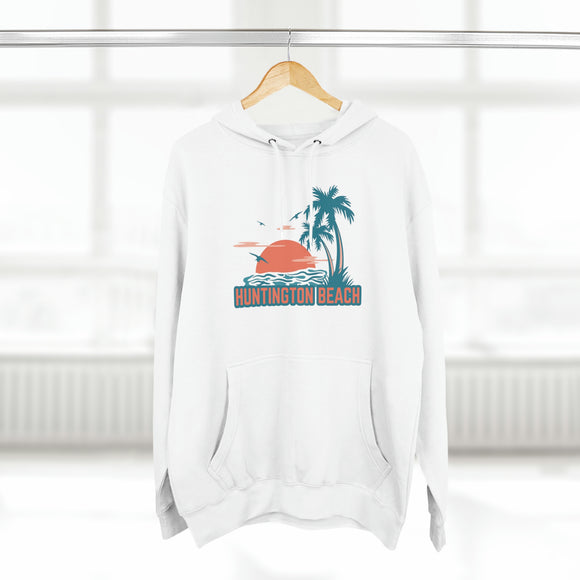 Premium Huntington Beach, California Hoodie - Palm Tree Unisex Sweatshirt
