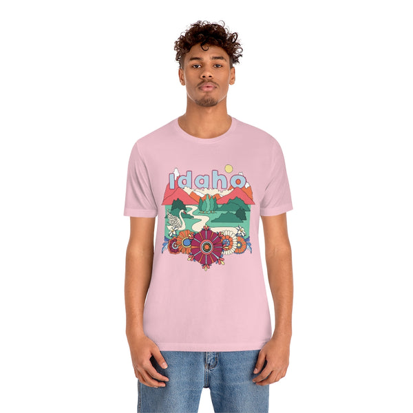 Idaho T-Shirt - Retro Mountain / Hippie Style Idaho Shirt