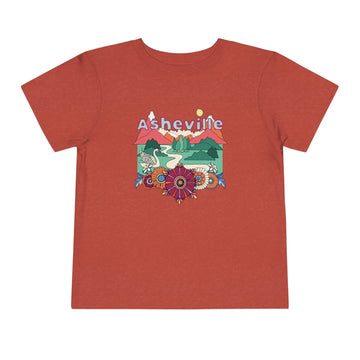 Buy heather-red Asheville, North Carolina - Hippie Style Toddler T-Shirt