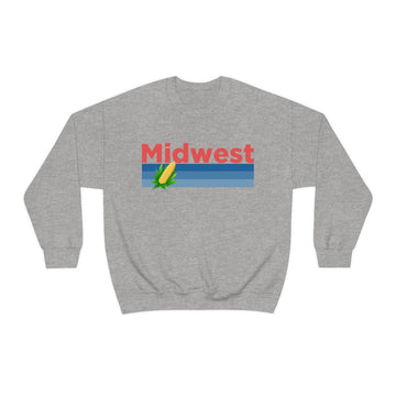 Buy sport-grey Midwest Sweatshirt - Retro Corn &amp; Farming Unisex Crewneck Sweatshirt