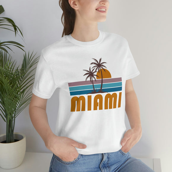 Miami, Florida T-Shirt - Retro Palm Tree Unisex Miami Shirt