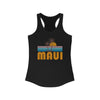 Maui, Hawaii Women's Tank - Retro Palm Tree Women's Racerback Maui Tank Top