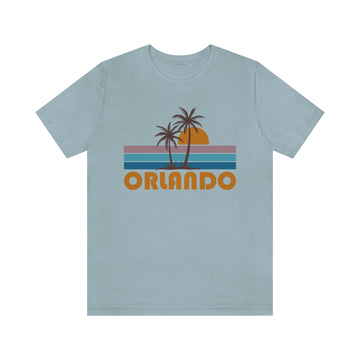 Buy light-blue Orlando, Florida T-Shirt - Retro Palm Tree Unisex Orlando Shirt