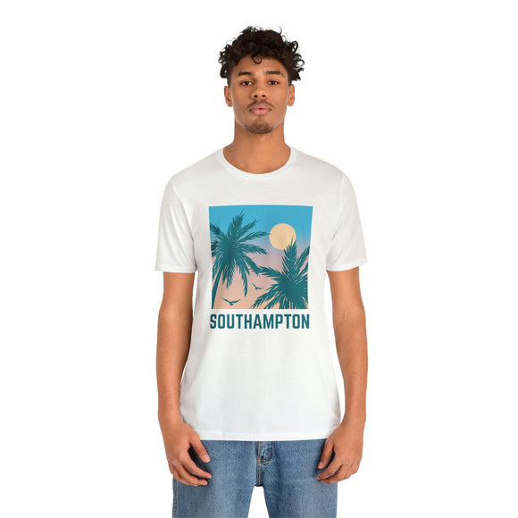 Southampton, New York T-Shirt - Retro Palm Tree & Beach Unisex Southampton Shirt