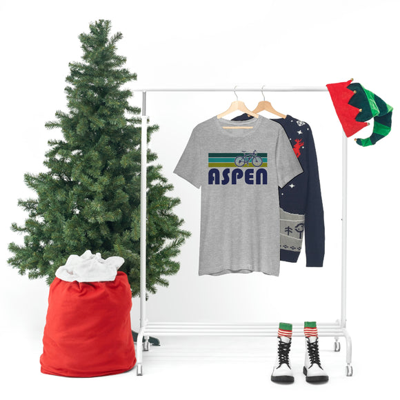 Aspen T-Shirt - Retro Mountain Bike Adult Unisex Aspen, Colorado T Shirt