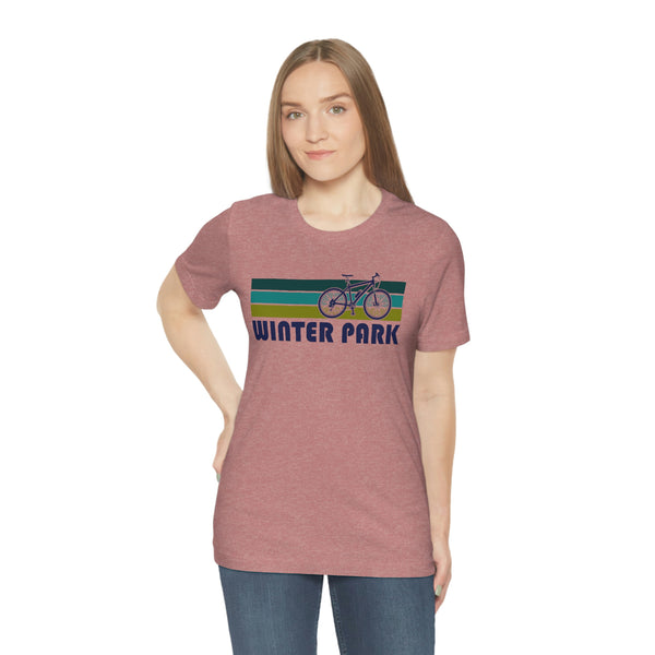 Winter Park T-Shirt - Retro Mountain Bike Adult Unisex Winter Park, Colorado T Shirt