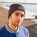 Ski Knit Beanie - Adult Embroidered Snowflake Ski Knit Hat-24