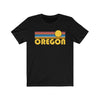 Oregon T-Shirt - Retro Sunrise Adult Unisex Oregon T Shirt
