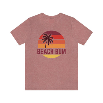 Buy heather-mauve Beach Bum T-Shirt - Retro Palm Tree Unisex Beach Bum Shirt