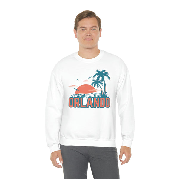 Orlando, Florida Sweatshirt - Unisex Retro Palm Tree Crewneck Orlando Sweatshirt