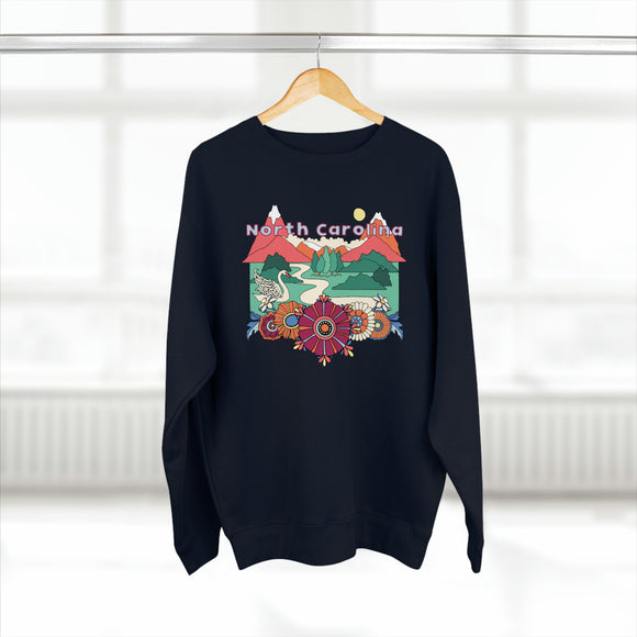 Premium North Carolina Crewneck Sweatshirt - Retro Unisex Sweatshirt