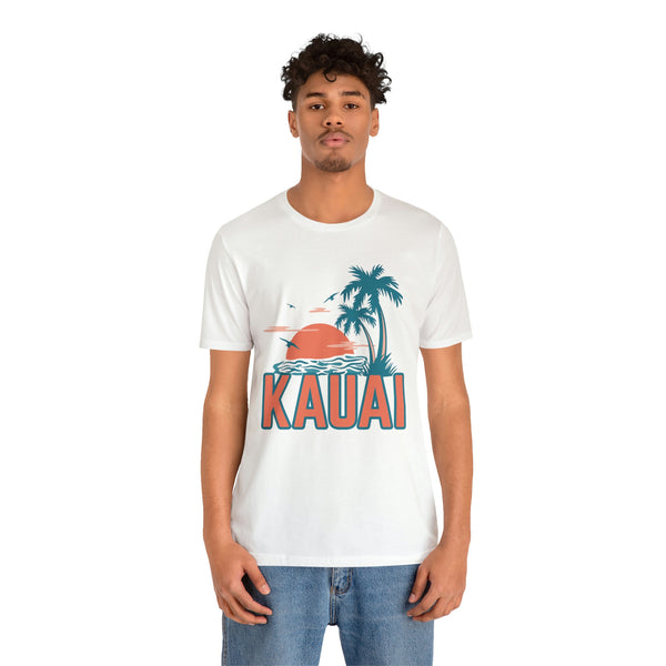 Kauai, Hawaii T-Shirt - Retro Palm Tree & Beach Unisex Kauai Shirt