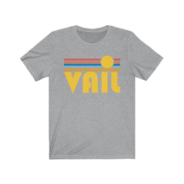 Buy athletic-heather Vail, Colorado T-Shirt - Retro Sunrise Adult Unisex Vail T Shirt