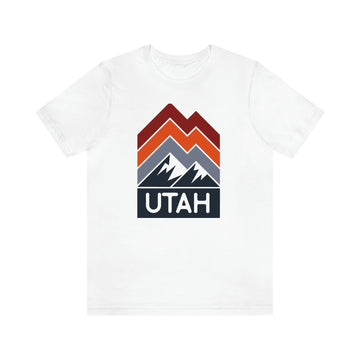 Buy white Utah T-Shirt - Retro Mountain Unisex Utah Shirt - Chevron Peaks