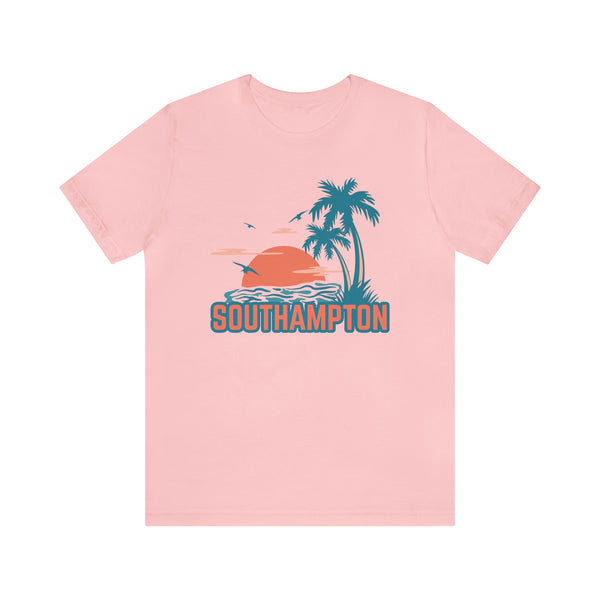Southampton, New York T-Shirt - Retro Palm Tree & Beach Unisex Southampton Shirt